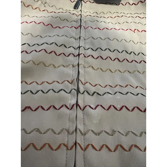 Alfred Dunner Full Zip Vest 16 Earth Tone Color Zig Zag Embroidery Knit Backside - Picture 11 of 13